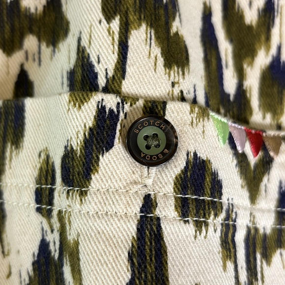Scotch & Soda Printed Cotton Denim Button Up Shirt/Jacket - Picture 8 of 12